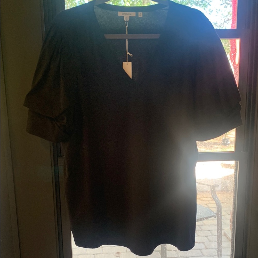 Black Puff Sleeve Top